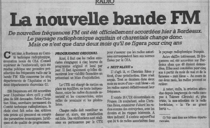 Journal Sud-Ouest du 5 Mars 1992